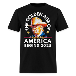 The Golden Age Of America Begins 2025 Front Print T Shirt - black