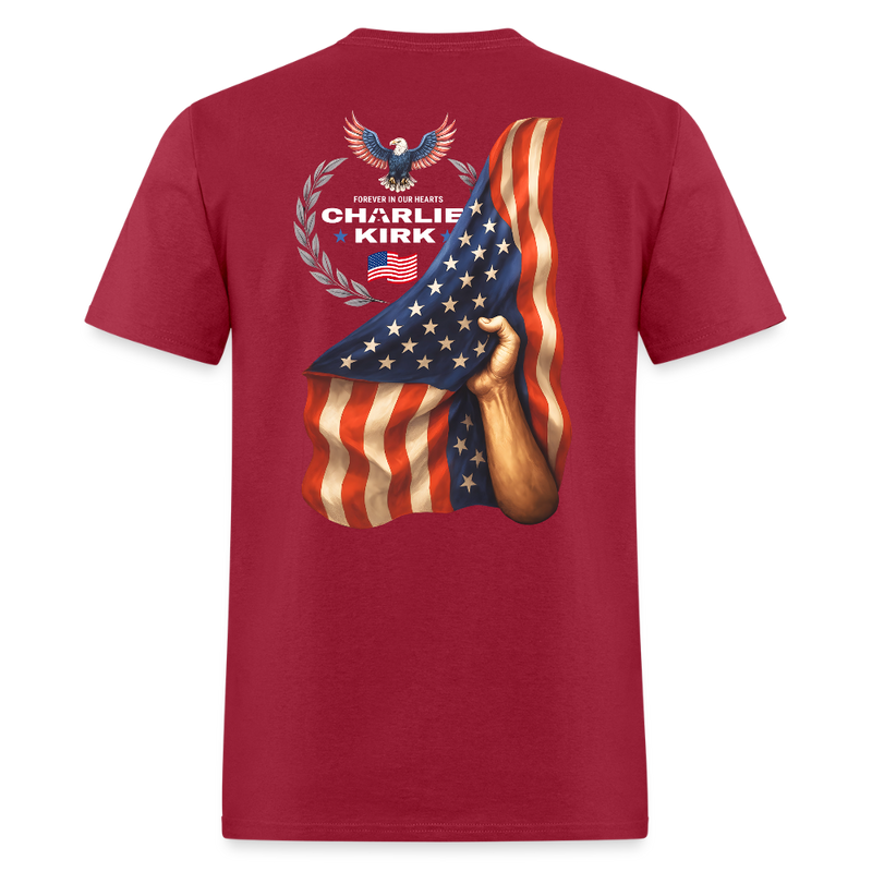 Freedom Bald Eagle Charlie Kirk Forever In Our Hearts T Shirt - 2 - dark red