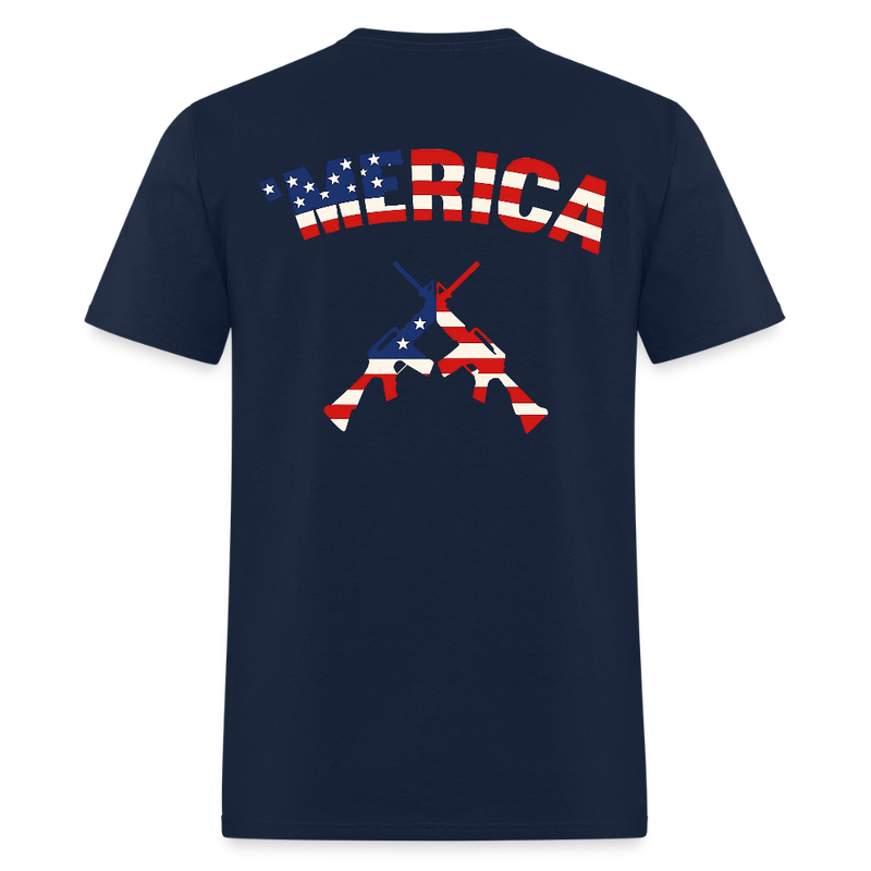 'Merica Guns Patriotic T Shirt - navy