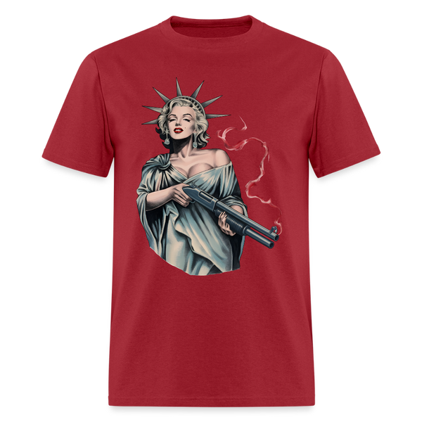 Armed Liberty T Shirt - dark red