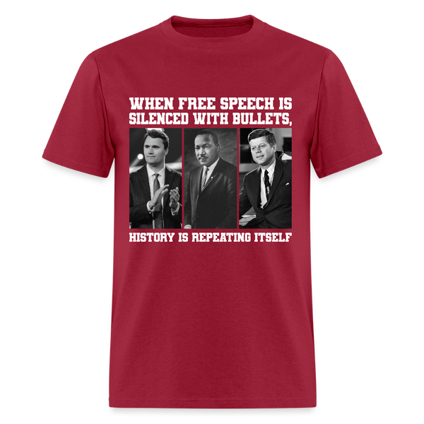 When Free Speech Is Silenced With Bullets T Shirt - dark red