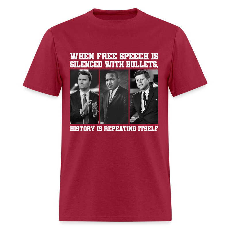 When Free Speech Is Silenced With Bullets T Shirt - dark red