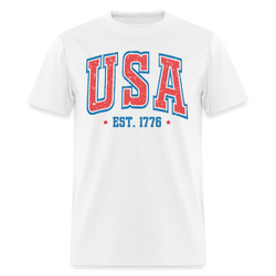 USA Est. 1776 America Flag T Shirt - white
