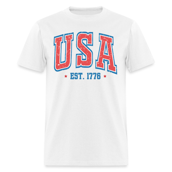 USA Est. 1776 America Flag T Shirt - white