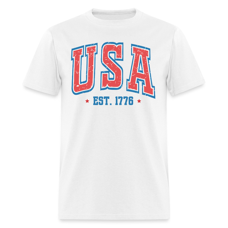 USA Est. 1776 America Flag T Shirt - white