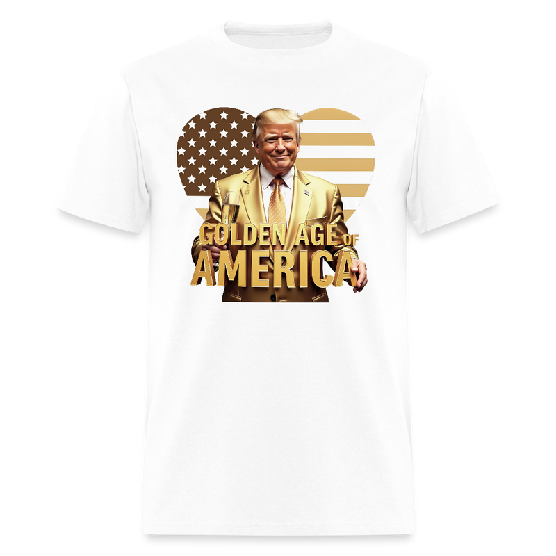 Golden Age of America Front Print T Shirt - white