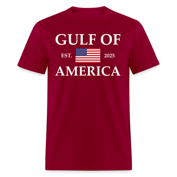 Gulf of America Est. 2025 Flag T Shirt - dark red