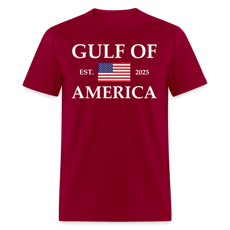 Gulf of America Est. 2025 Flag T Shirt - dark red