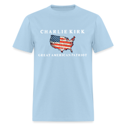 Charlie Kirk Great American Patriot T Shirt - 3 - powder blue