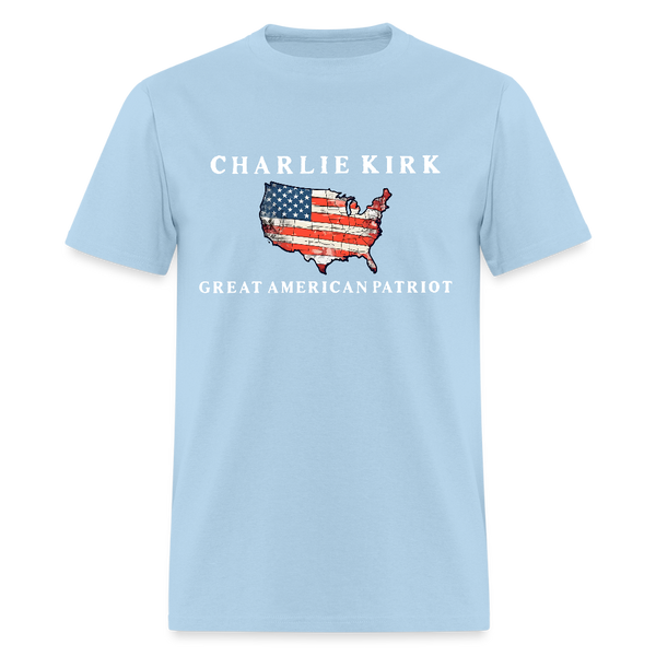 Charlie Kirk Great American Patriot T Shirt - 3 - powder blue