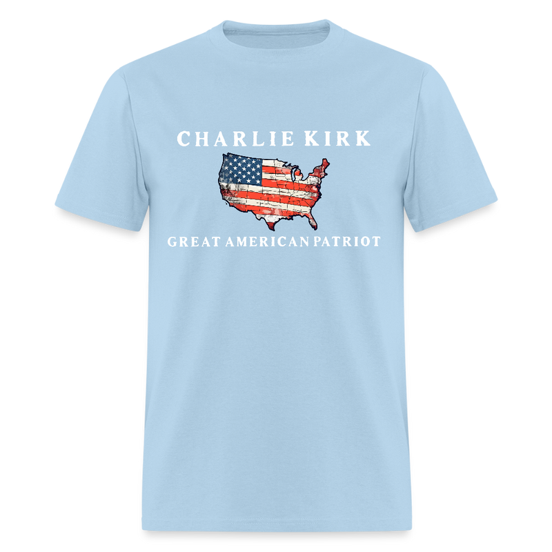 Charlie Kirk Great American Patriot T Shirt - 3 - powder blue