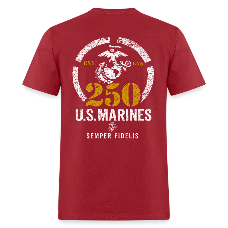 250th United States Marines Semper Fidelis Est. 1775 T Shirt - dark red