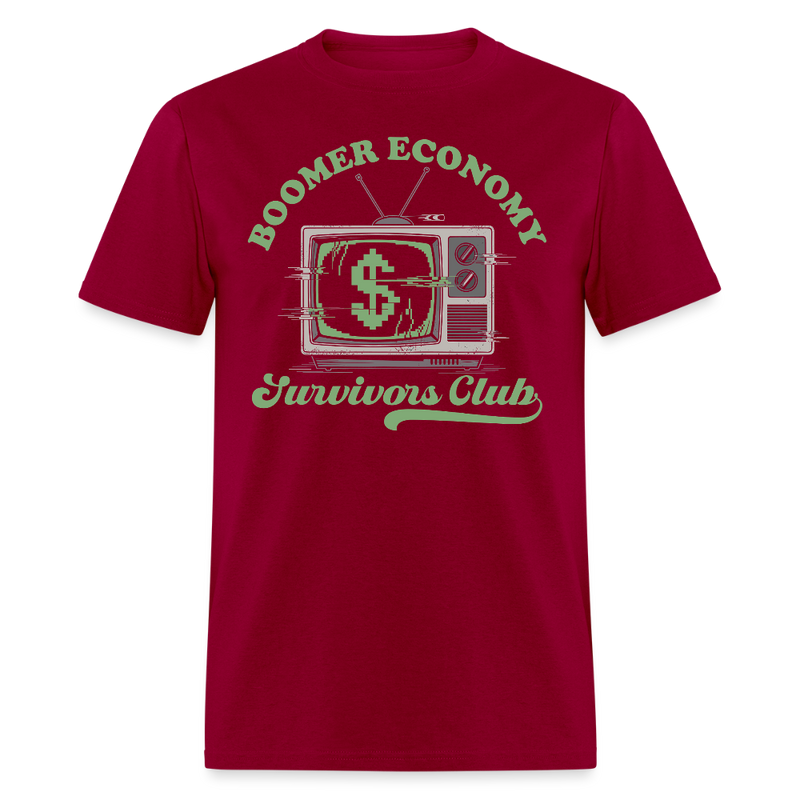 Boomer Economy Survivors Club T Shirt - dark red