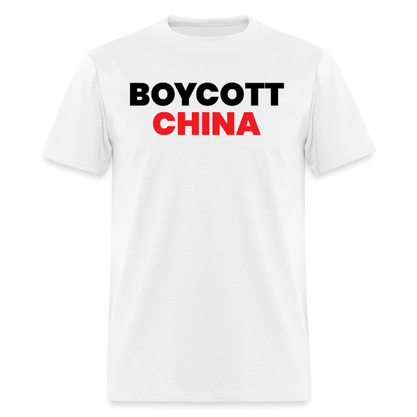 Boycott China T Shirt - white