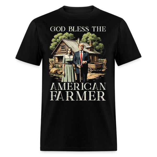 God Bless The American Farmer T Shirt - black