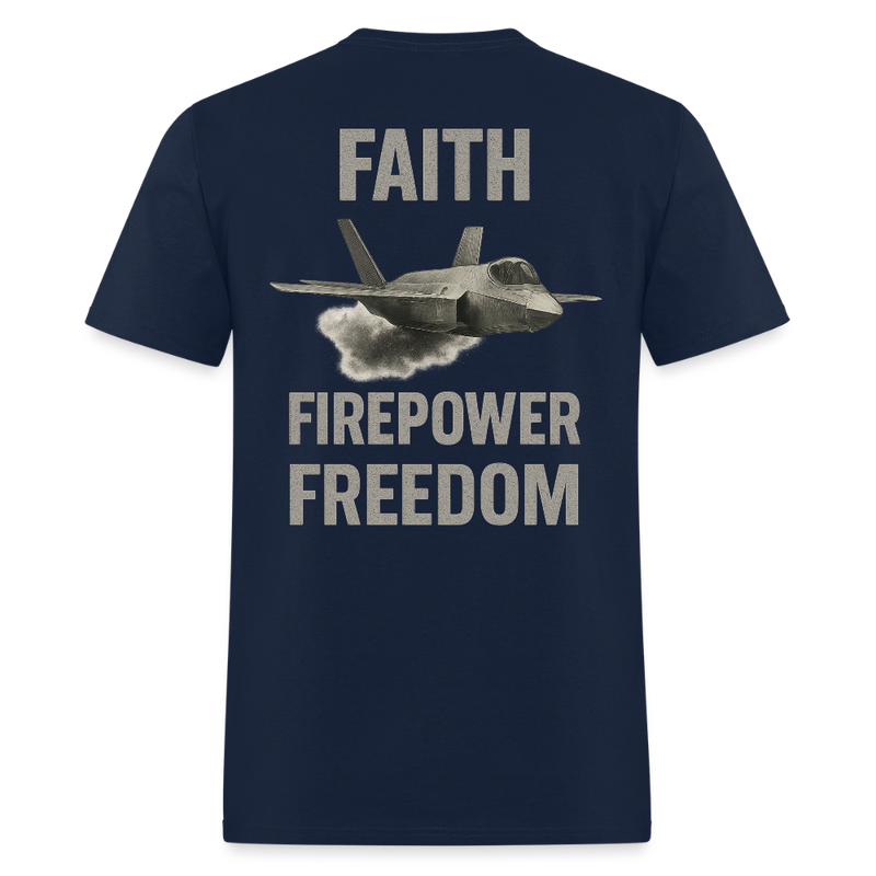 Faith, Firepower, Freedom T Shirt - navy