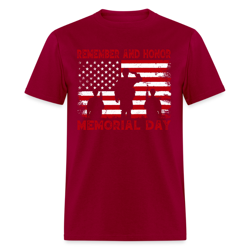 Remember and Honor Memorial Day T Shirt - dark red