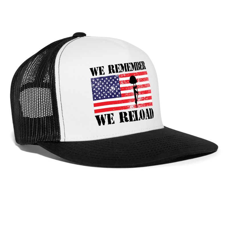 We Rember We Reload Trucker Hat - white/black