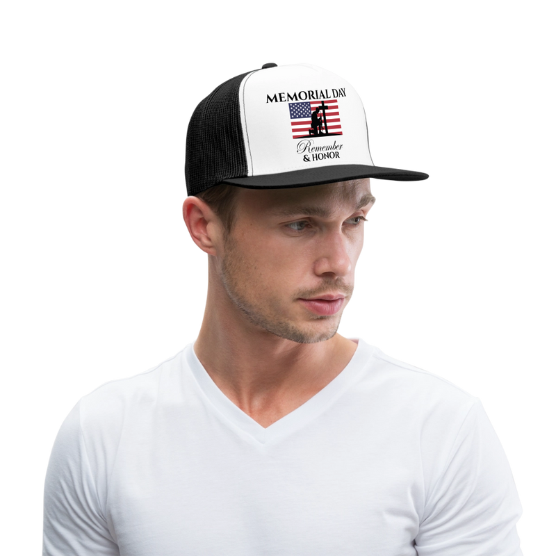 Memorial Day Remember & Honor Trucker Hat - white/black