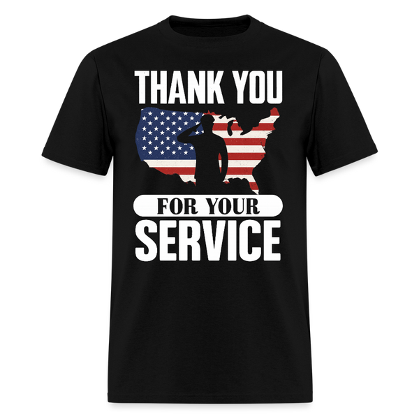 Thank You for Your Service T Shirt - black