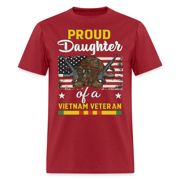 Proud Daughter of A Veteran T Shirt - 7 - dark red