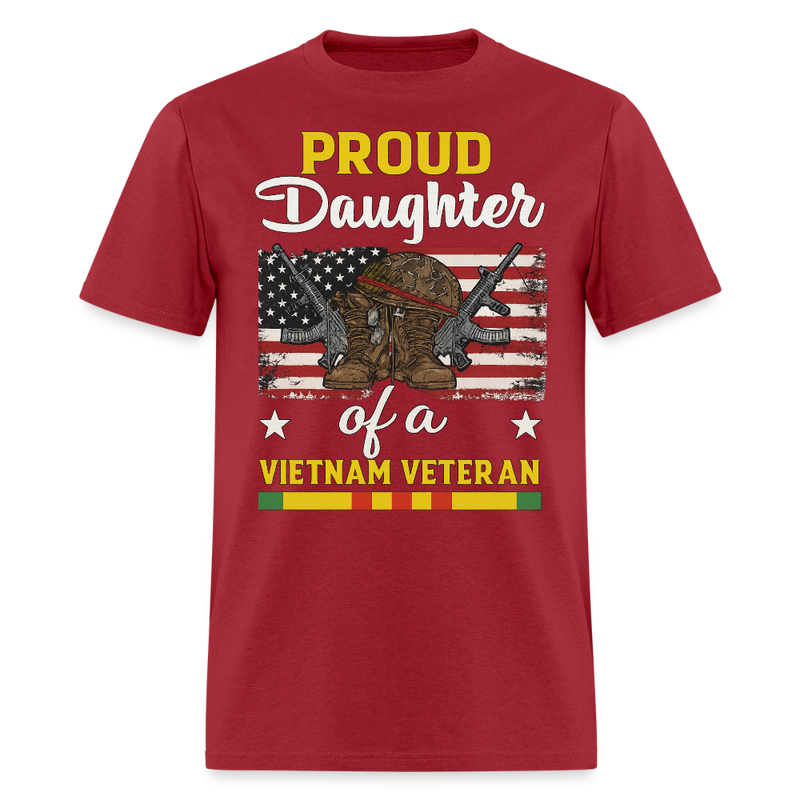 Proud Daughter of A Veteran T Shirt - 7 - dark red