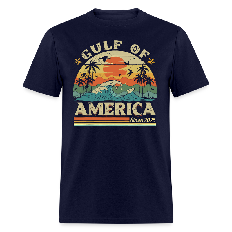 Gulf of America Since 2025 Retro Beach T Shirt - navy