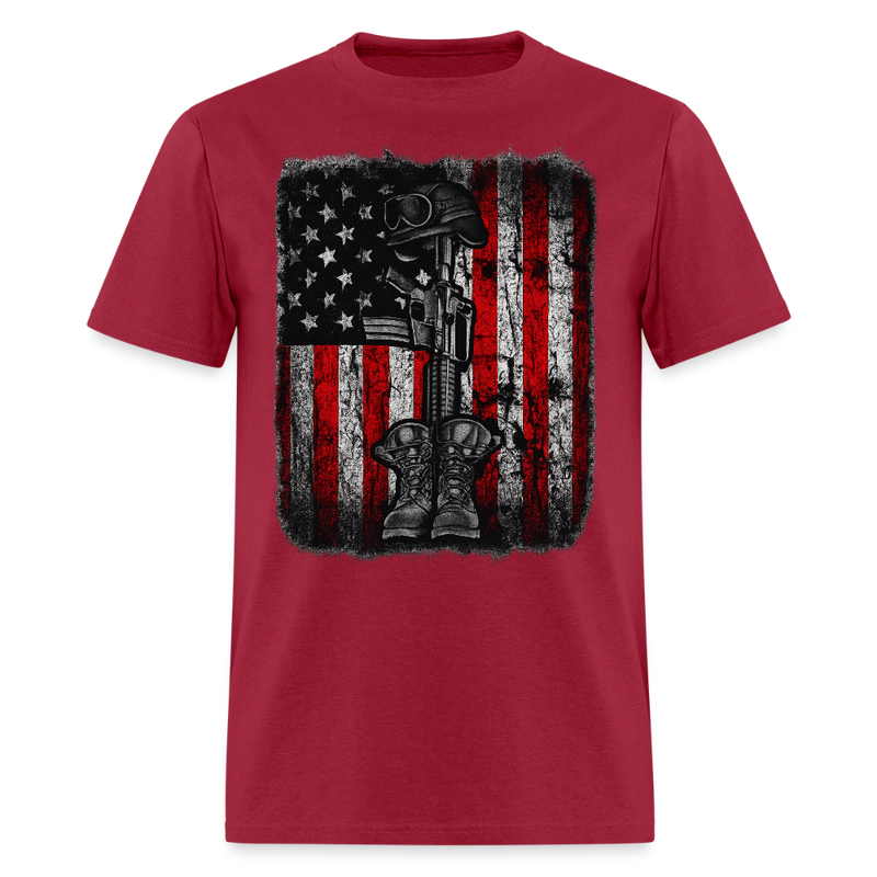 United States Veteran T Shirt - dark red