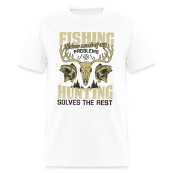 Fishing Solves All of My Problems T Shirt - 2 - white