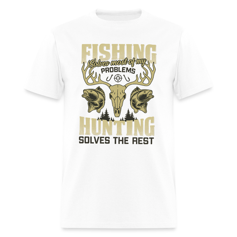 Fishing Solves All of My Problems T Shirt - 2 - white