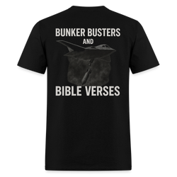Bunker Busters And Bible Verses Back Print T Shirt - black