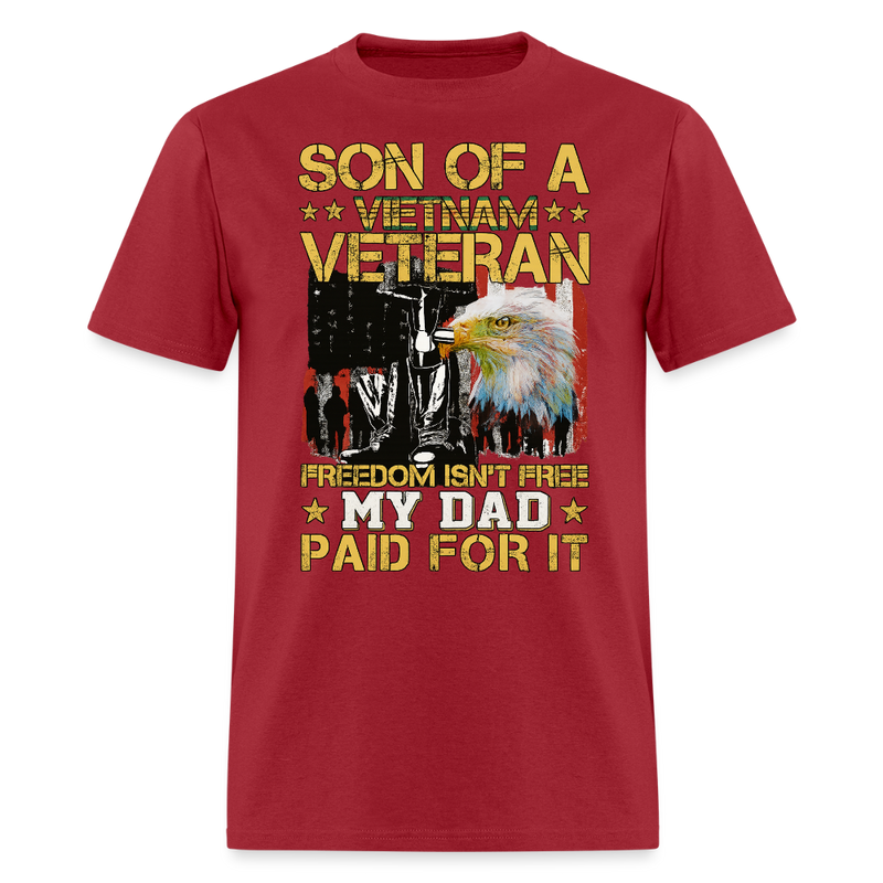 Son of Vietnam Veteran T Shirt - 6 - dark red