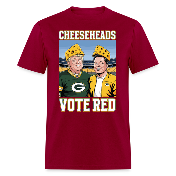 Cheeseheads Vote Red T Shirt - dark red