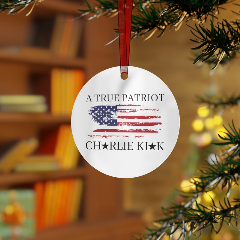 Charlie Kirk A True Patriot USA Flag Ornament