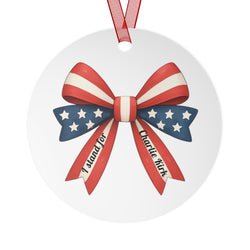 I Stand For Charlie Kirk America Bow Ornament