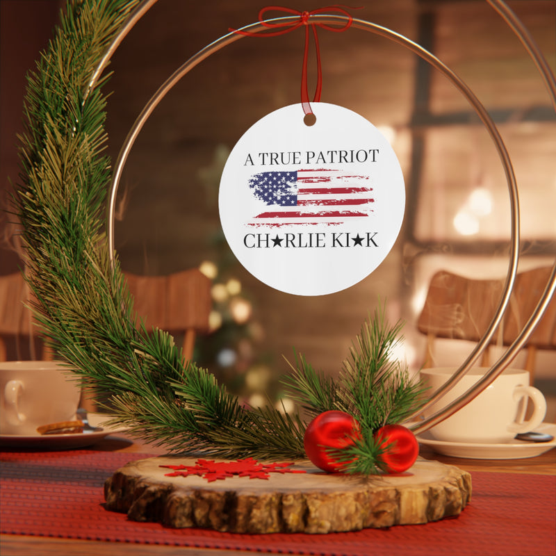Charlie Kirk A True Patriot USA Flag Ornament