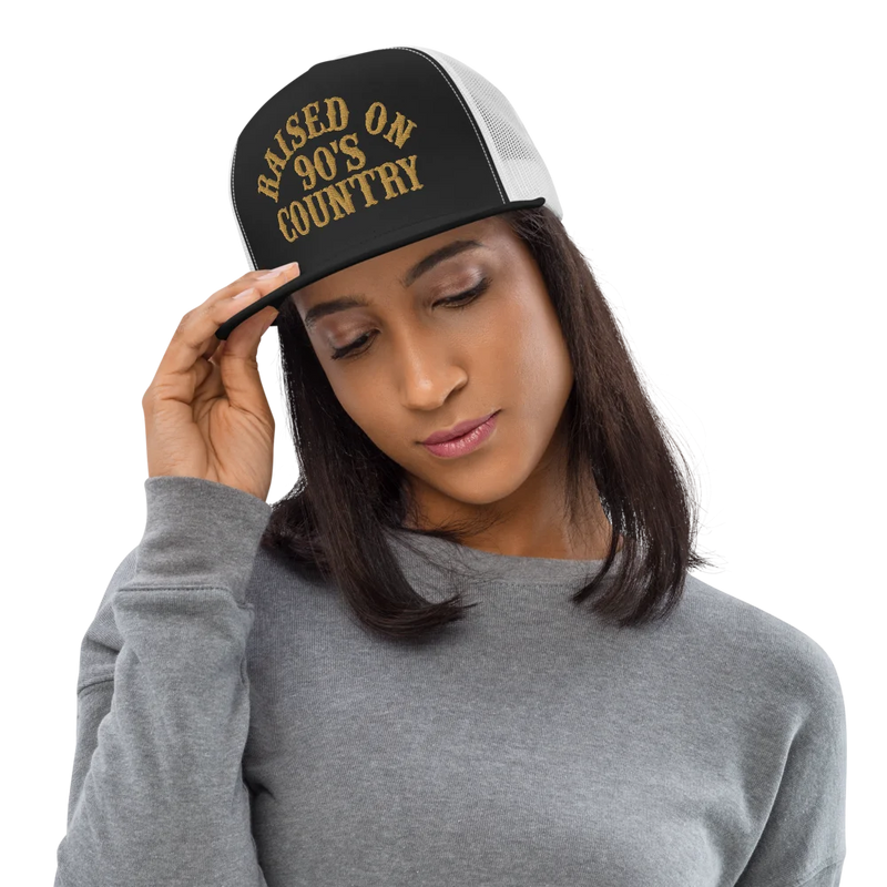Raised On 90s Country Embroidered Trucker Hat