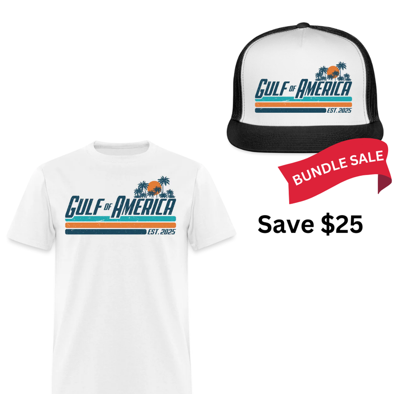 Gulf Of America T Shirt + Trucker Hat Bundle - 2