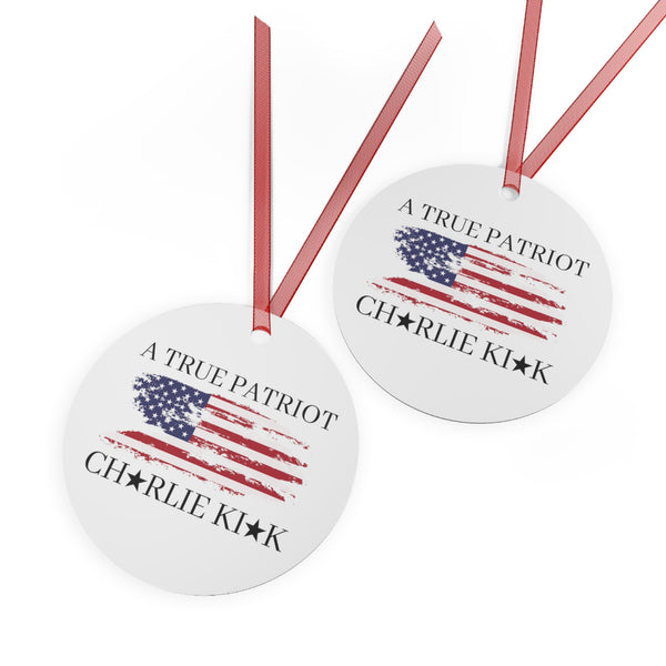 Charlie Kirk A True Patriot USA Flag Ornament