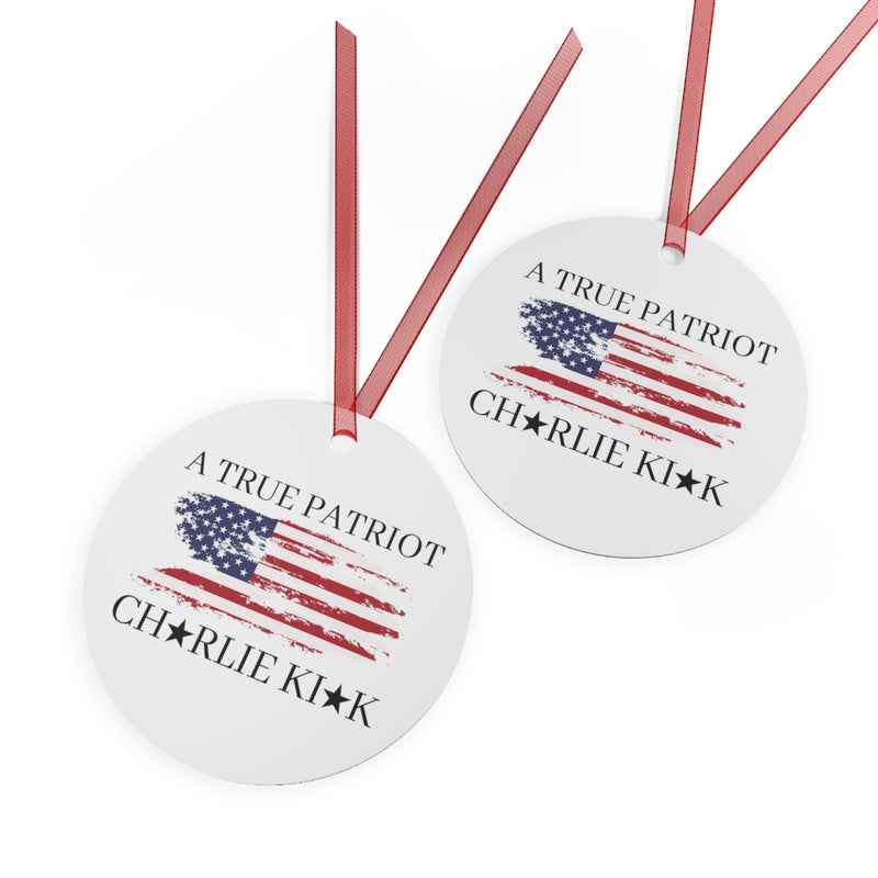 Charlie Kirk A True Patriot USA Flag Ornament