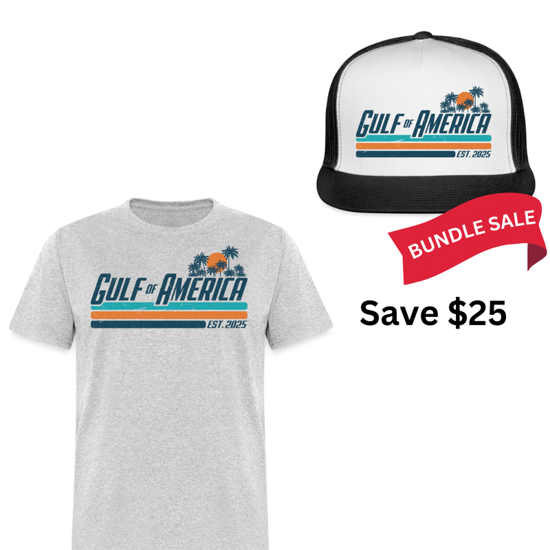 Gulf Of America T Shirt + Trucker Hat Bundle - 2