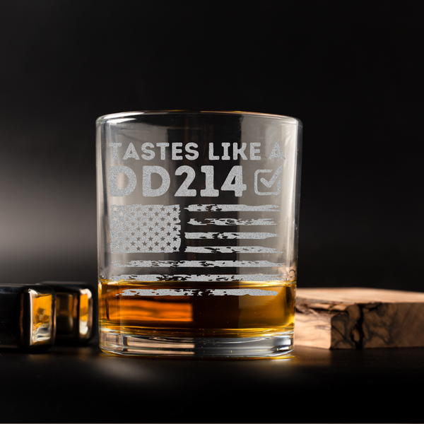 Tastes Like A DD214 Whiskey Glass
