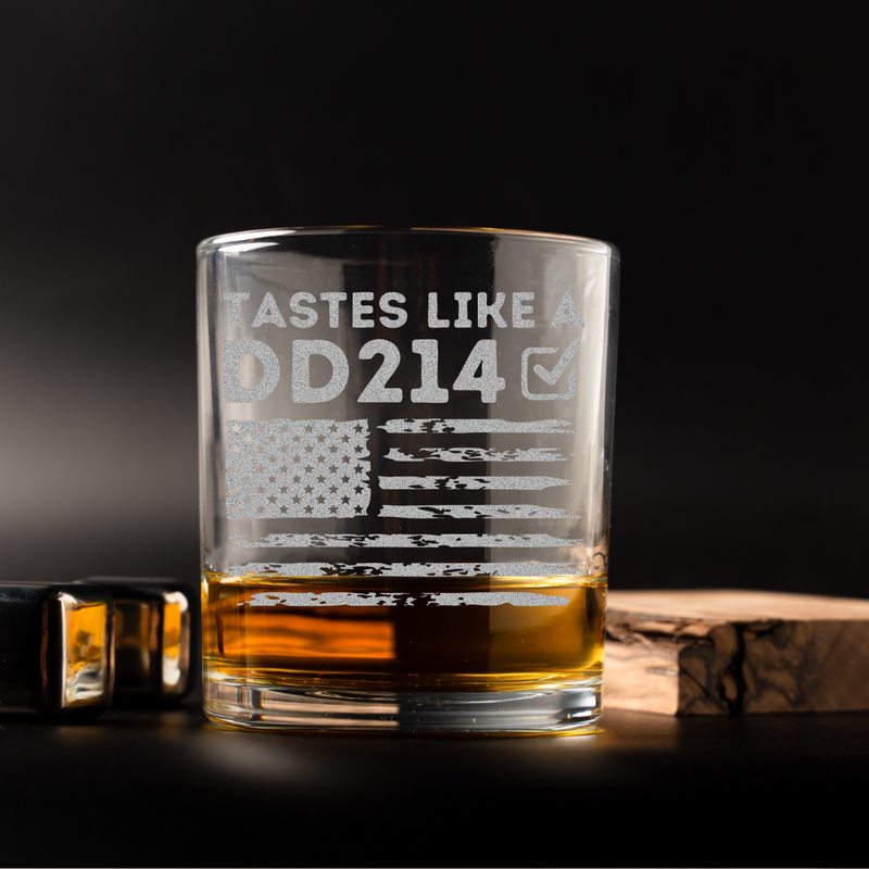 Tastes Like A DD214 Whiskey Glass