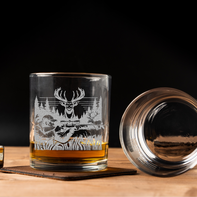 Deer Hunting Whiskey Glass