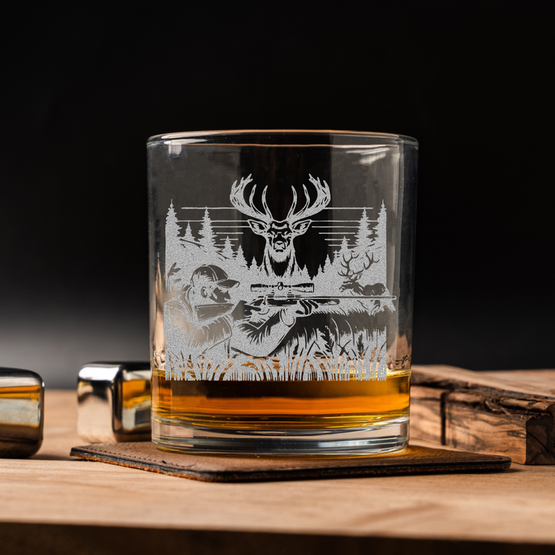 Deer Hunting Whiskey Glass