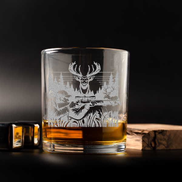 Deer Hunting Whiskey Glass