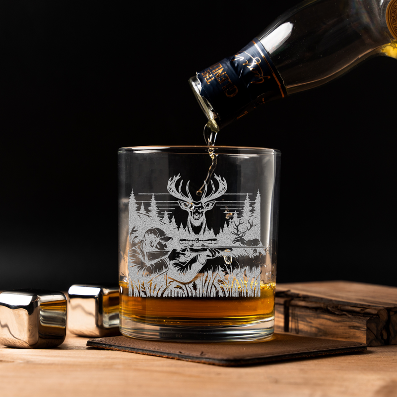 Deer Hunting Whiskey Glass