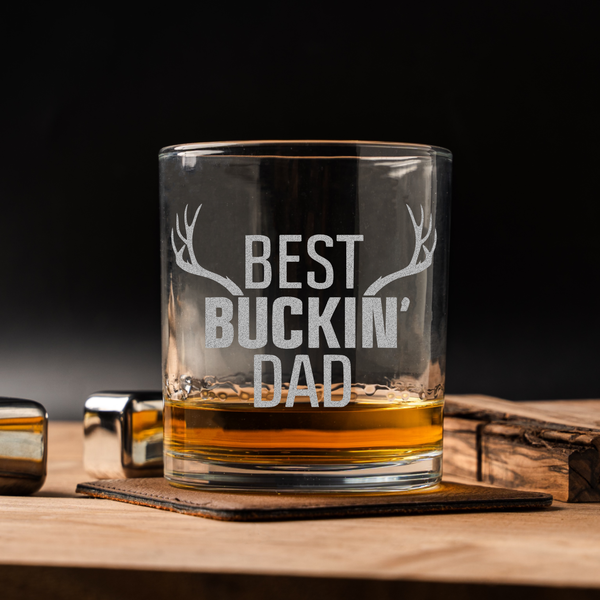 Best Buckin’ Dad Whiskey Glass
