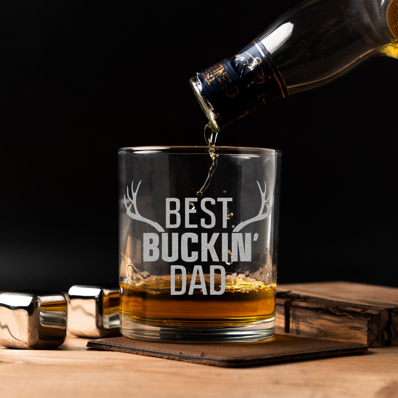 Best Buckin’ Dad Whiskey Glass
