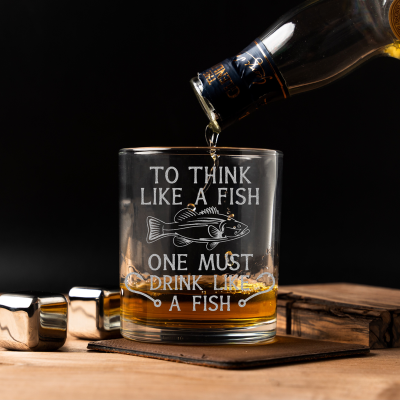 To Think Like A Fish Whiskey Glass